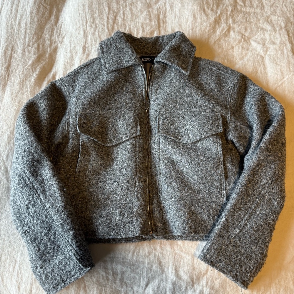 Ci Sono Women's Gray Cropped Jacket